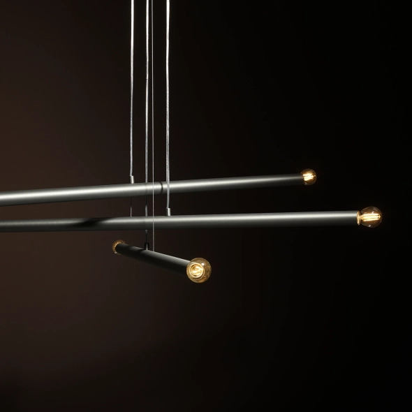 Minimalistyczna lampa wisząca TUBO 6 STEEL