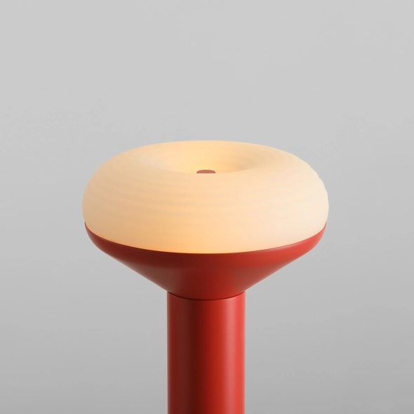 Minimalist TORO FLOOR CORAL RED floor lamp, designed by Kabo&Pydo