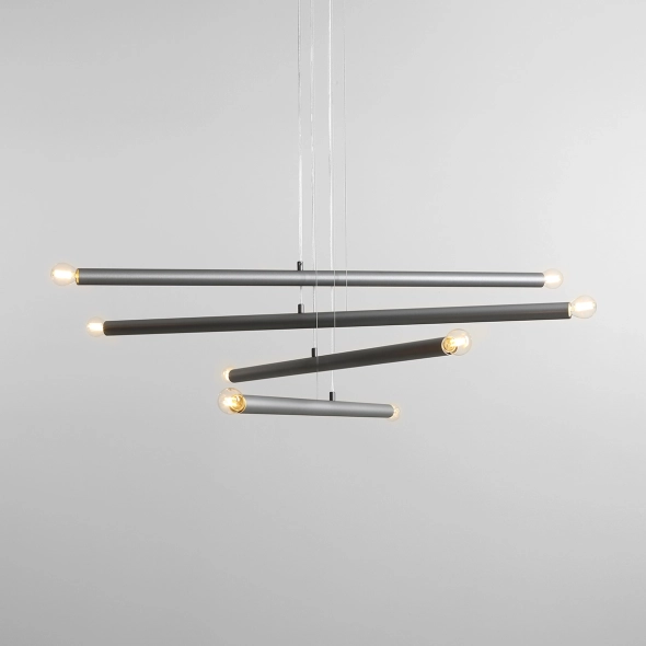 Minimalistyczna lampa wisząca TUBO 8 STEEL