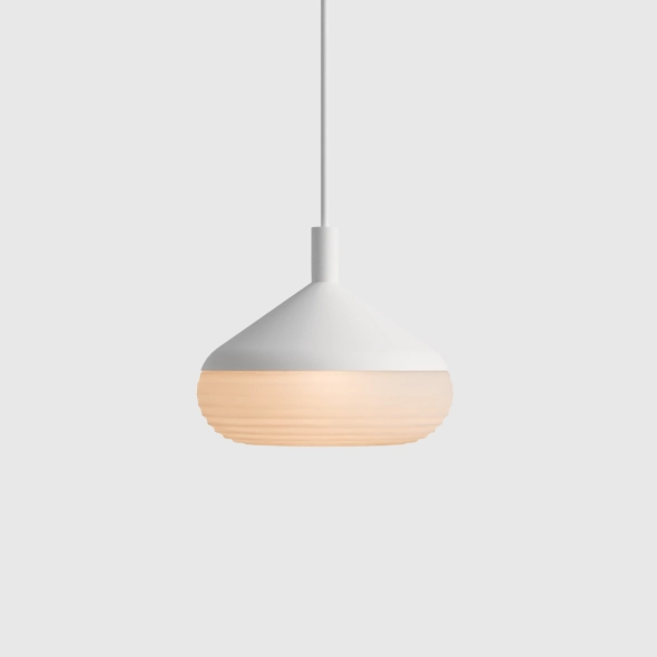 Mała lampa wisząca niska TORO ZŁAMANA BIEL proj. Kabo&Pydo (ø18)