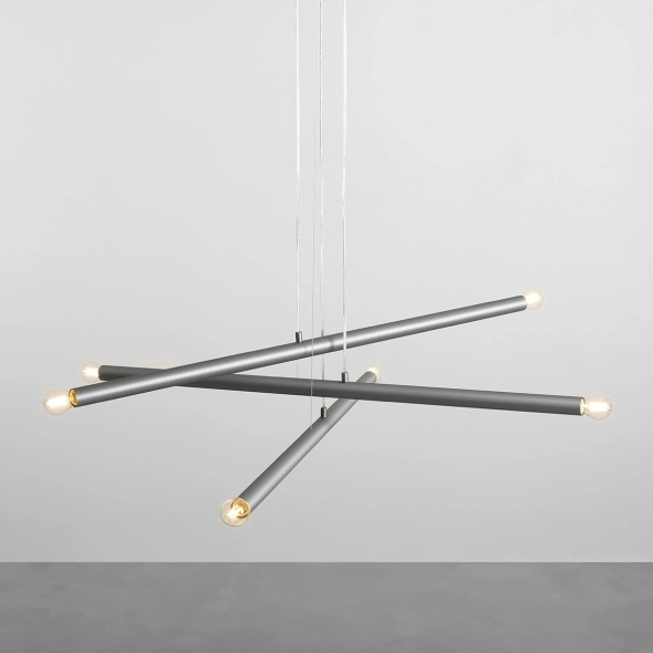 Minimalistyczna lampa wisząca TUBO 6 STEEL