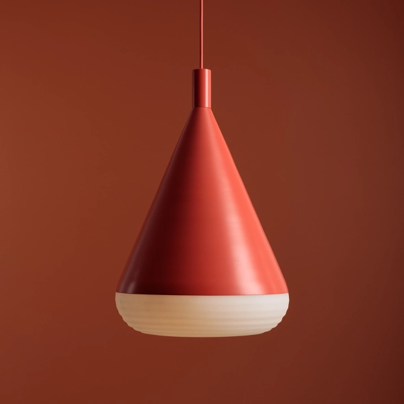 Very large TORO CORAL RED pendant lamp by Kabo&Pydo (ø28)