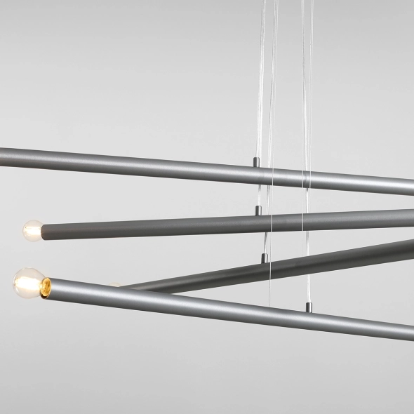 Minimalistyczna lampa wisząca TUBO 8 STEEL