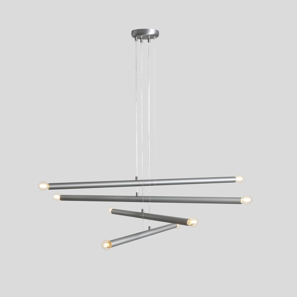 Minimalistyczna lampa wisząca TUBO 8 STEEL