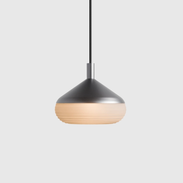 Mała lampa wisząca niska TORO SUROWA STAL proj. Kabo&Pydo (ø18)
