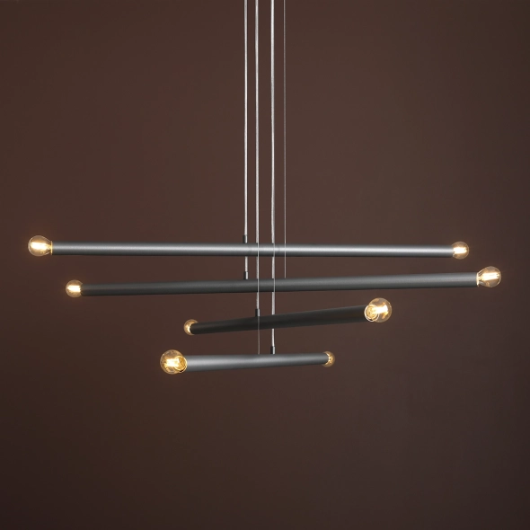 Minimalistyczna lampa wisząca TUBO 8 STEEL