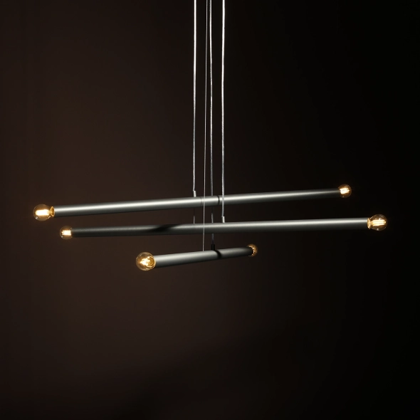 Minimalistyczna lampa wisząca TUBO 6 STEEL