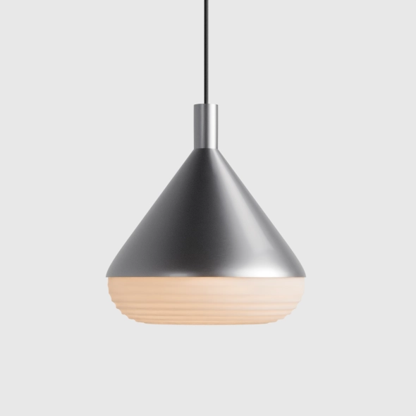 Duża lampa wisząca średnia TORO SUROWA STAL proj. Kabo&Pydo (ø28)