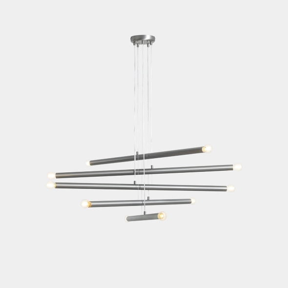 Minimalistyczna lampa wisząca TUBO 10 STEEL