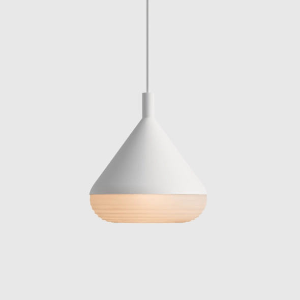 Mała lampa wisząca średnia TORO ZŁAMANA BIEL proj. Kabo&Pydo (ø18)