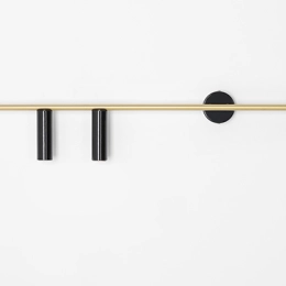 Minimalistische Wandleuchte TREVO 2 WALL BLACK BRASS (links)