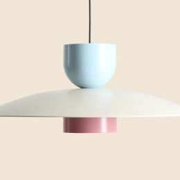 Lampada a sospensione molto grande in stile scandinavo NUTTA Cream/Baby Pink/Baby Blue (ø65cm)
