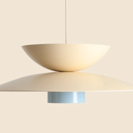 Grande lampada a sospensione dal design scandinavo TEYA Cream/Cream/Baby Blue (ø65cm)