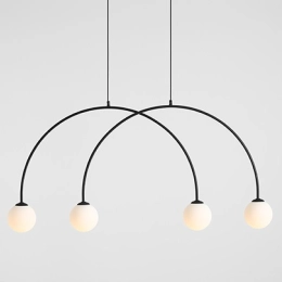 Auffällige Pendelleuchte in Bogenform LEA 4 SHORT BLACK (limited collection Artera x Ardant)