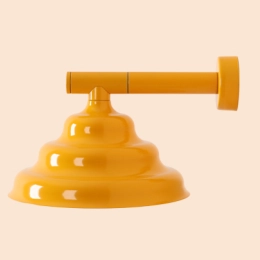 Wandleuchte in energiegelber Farbe aus der Kollektion FALA Szpunar x Artera