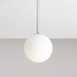 Minimalistische, silberne Lampe PINNE 1 SHORT CHROME