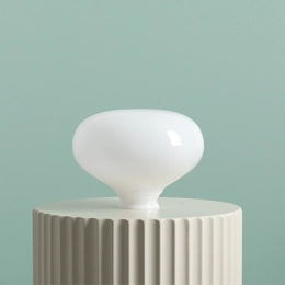 Glänzender Glas-Lampenschirm 19 BIAŁY POŁYSK für FLO