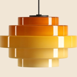 Deckenleuchte mit großem, honigfarbenem Glasschirm im Retro-Stil FILO CEILING HONEY (⌀28)