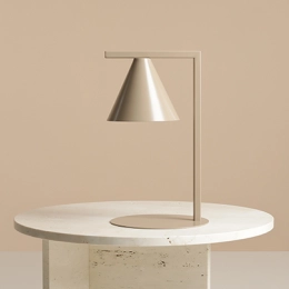 Beige Tischlampe mit Kegelschirm FORM TABLE BEIGE