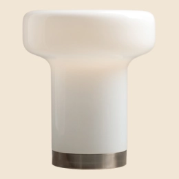 Große Stehlampe aus Glas mit weißem, opalinem Finish BONBON FLOOR ALMOND